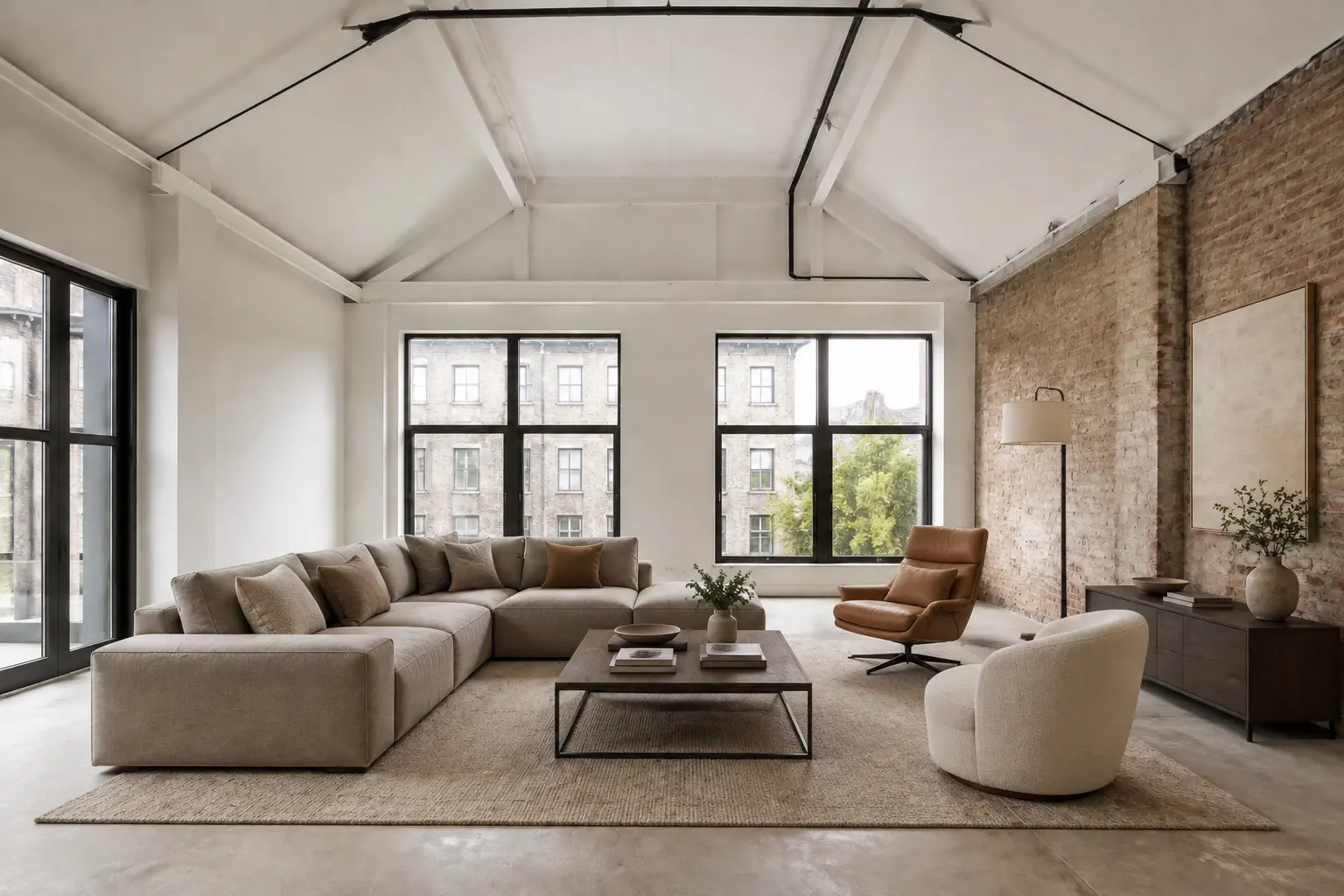 Loftruimte als artist impression in Industrial Soft-stijl